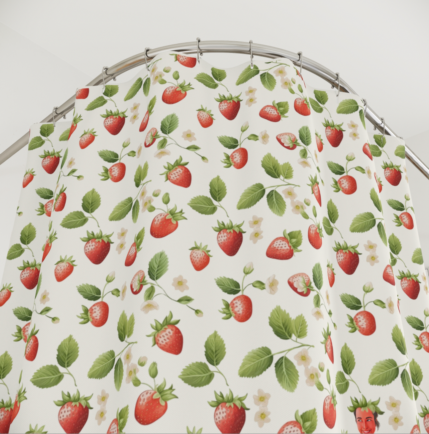 "Seek & Find" Funny Strawberry Shower Curtain