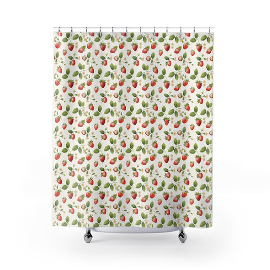 "Seek & Find" Funny Strawberry Shower Curtain