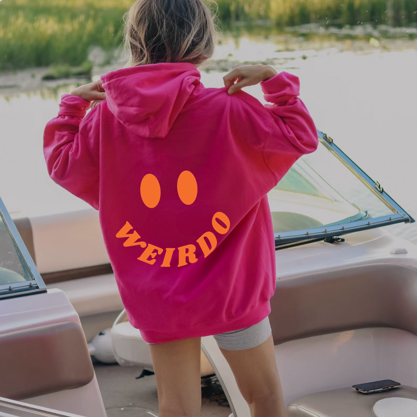 Weirdo Smiley Sweatshirt - PINK