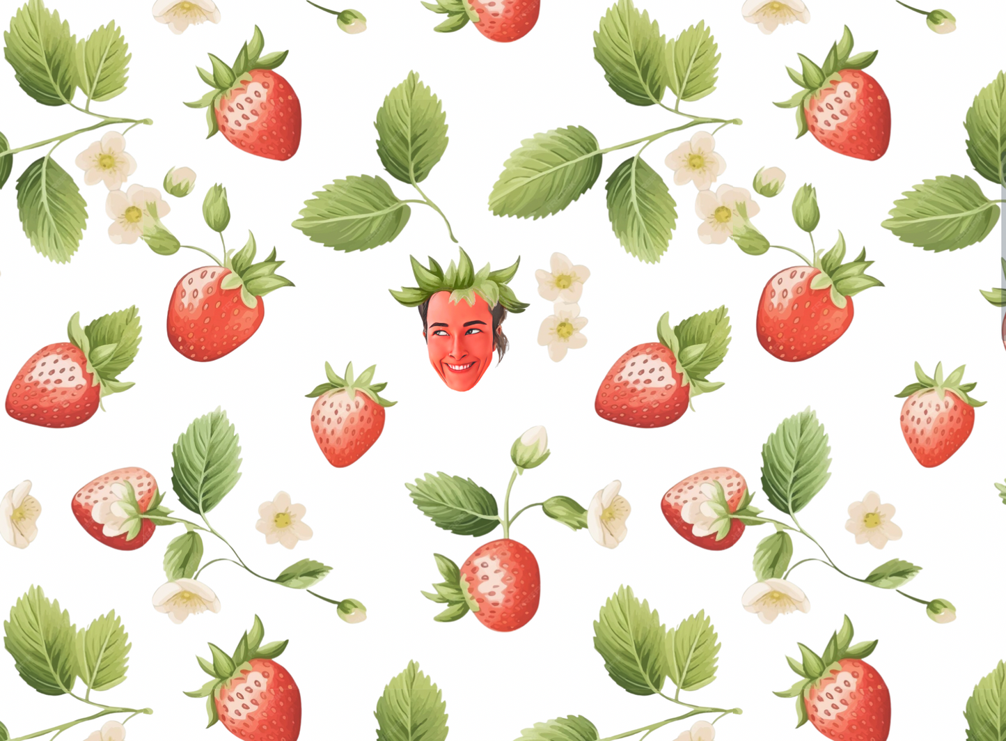 "Seek & Find" Funny Strawberry Shower Curtain
